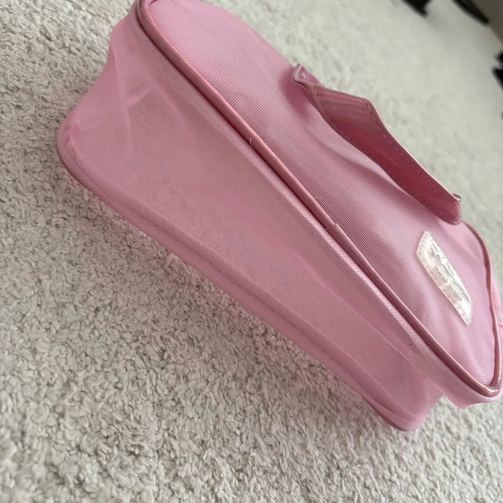 Beauty Cosmetic Travel Bag Set - Pink Transparent & Red